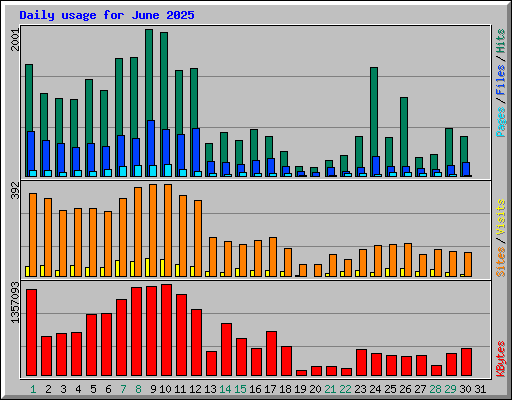Daily usage for June 2025