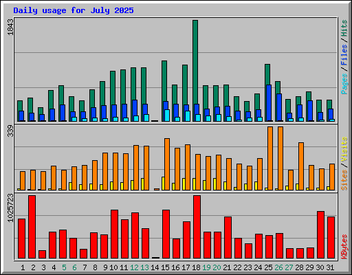 Daily usage for July 2025